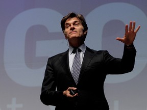 Dr. Oz  speaks to a crowd at Rexall Place, in Edmonton Alta., on Thursday June 5, 2014. (David Bloom/QMI Agency)