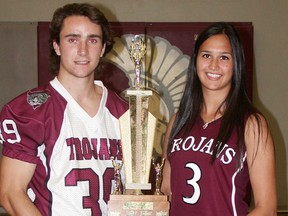 Aidan Bailey-McDade and Nicole Loveys are the 2013-14 Moira Secondary School senior Athletes of the Year. (PAUL SVOBODA/The Intelligencer)