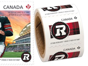 Canada Post is marking the return of Ottawa to the CFL by issuing two stamps. (Submitted images)