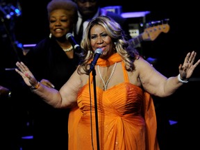 Singer Aretha Franklin performs at the Nokia Theatre L.A. Live on July 25, 2012 in Los Angeles, California.  Kevin Winter/Getty Images/AFP