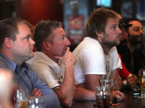 English World Cup fans are quiet after their team was scored on at The Pint during the England Uruguay match Edmonton, Alta., on Thursday, June 19, 2014. The party was hosted by The Official England House and they are hosting the party at the bar.  Perry Mah/Edmonton Sun/QMI Agency