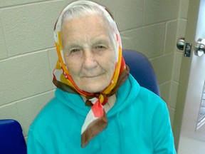 Investigators need help to reunite this woman, Anna Matsyukh, 85, with her family after she turned up at a west-end police station Friday morning. (Toronto Police photo)