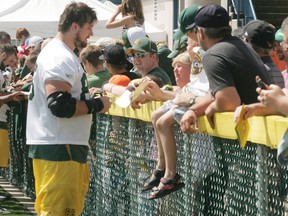 Simeon Rottier was first in line to sign autographs for fans at Fuhr Sports Park in the Grove, after the Esks completed their Father’s Day workout.
- Gord Montgomery Reporter/Examiner