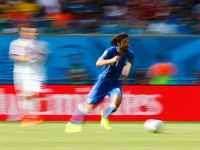 Italy's Andrea Pirlo controls the ball during their 2014 World Cup Group D soccer match against Costa Rica at the Pernambuco arena in Recife June 20, 2014. (REUTERS/Dominic Ebenbichler)
