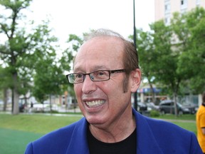 Mayor Sam Katz announced Friday, June 20, 2014 -- two days before his 10th anniversary of being elected -- that he won't seek re-election. He made the announcement at a concert in Central Park, citing its redevelopment as one thing he was proud to have done. (KRISTIN ANNABLE/Winnipeg Sun)