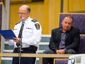 Recent deals undercut London budget chief Paul Paolatto?s push for co-ordinated restraint, shown with Police chief Brad Duncan. (CRAIG GLOVER, The London Free Press)