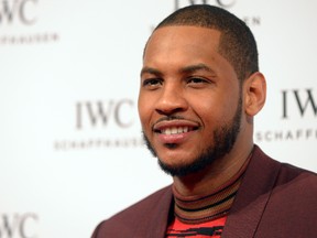 Carmelo Anthony at the IWC Schaffhausen And Tribeca Film Festival Host "For the Love of Cinema" Celebration Dinner in Manhattan, New York, United States on April 18, 2014. (Ivan Nikolov/WENN.com)