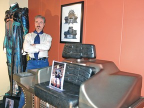Michael Mangold, co-owner and curator of Vulcan’s Trekcetera – Canada’s only Star Trek museum – said he was taken aback by American Trek collector Dana Hammon-Tree’s “gracious” donation of a large set piece, a roughly 210-kilogram bridge chair, from the movie Star Trek: Nemesis.