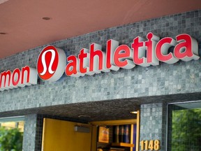 Yogawear retailer Lululemon Athletica Inc's logo is pictured at its store in downtown Vancouver June 11, 2014. REUTERS/Ben Nelms