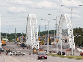 The much-delayed Strandherd-Armstrong Bridge is now slated to open in July. 
Errol McGihon/Ottawa Sun/QMI Agency