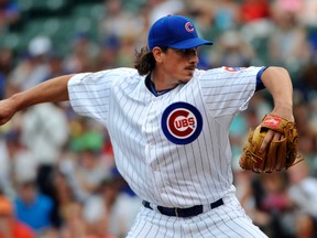 Sorry, Blue Jays fans, but Jeff Samardzija is still a member of the Chicago Cubs. (DAVID BANKS/USA TODAY Sports)