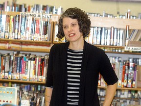 Wallaceburg's Emily Schultz, shown here in an appearance at the Wallaceburg Libary in October 2012, is documenting her unexpected financial windfall after one of her books got mixed up by buyers with one of Stephen King's books on Amazon. The mixup led to increased sales and an unexpected royalty cheque she received earlier this month.