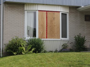 About $5,000 in damage was caused to a Third Ave. home in Port Colborne Sunday afternoon when a deer crashed through the front window and ran through the house before getting stuck in the bathroom. Dan Dakin, Tribune Staff