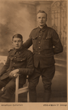 Two Original Patricias Private E. Gordon and Corporal (later Lieutenant) Bowie, PPCLI Signaling Section, 1915. (SUPPLIED)