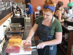 Locomotive Espresso uses homemade bread from the Artisan Bakery on Dundas St. for its toast bar. (DALE CARRUTHERS, The London Free Press)