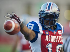 SJ Green during the first half between the Montreal Alouettes and Ottawa RedBlacks Memorial Stadium Percival Molson Montreal, Friday, June 20, 2014. (PIERRE-PAUL POULIN / QMI AGENCY)