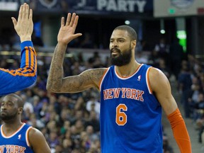 The Knicks are on the verge of trading centre Tyson Chandler to the Mavericks, his former team. (Kelley L Cox/USA TODAY Sports)