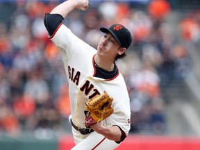 San Francisco Giants starting pitcher Tim Lincecum pitches the ball against the San Diego Padres during the first inning at AT&T Park on June 25, 2014. (Kelley L Cox/USA TODAY Sports)