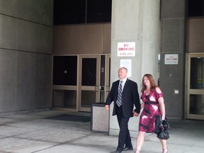 Craig Pickering leaving the London courthouse. (Free Press file photo)