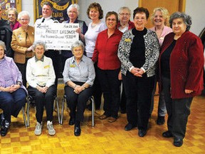 Tillsonburg Lioness Club of Tillsonburg got in on the ground floor with a donation of $5,000, presented in March 2012 to OPP Inspector Tim Clark, Detachment Commander for Oxford County and Rachel Pender, Victim Assistance Services of Oxford County. FILE PHOTO/CHRIS ABBOTT/TILLSONBURG NEWS