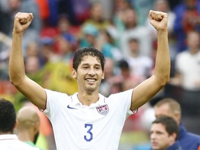 Omar Gonzalez of the U.S. reacts after their 2014 World Cup Group G soccer match against Germany at the Pernambuco arena in Recife June 26, 2014. (REUTERS/Tony Gentile)