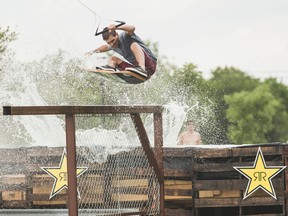 Andrew Pastura ollies over a rail during competition with The Wakeskate Tour in Little Elm, Texas earlier this year. Pastura and his brother Austin are heading into the tour's first-ever Canadian stop in Sarnia July 3-5 tied for first.  (Ian Reid/ Submitted photo)