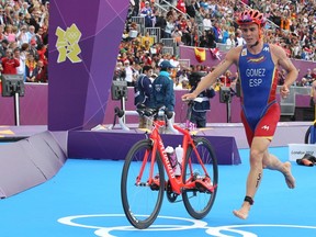 Of the three people who stood on the podium at the London Olympics, only Javier Gomez will be at the Chicago stop on the ITU circuit. (Reuters)