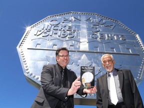 JOHN LAPPA/THE SUDBURY STAR
Jim Szilva and his dad, Ted, launched their book, The Big Nickel: The Untold Story, at Dynamic Earth in 2014.