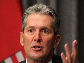 Brian Pallister held a press conference Friday to remind Manitobans of the upcoming anniversary of the PST hike. (Brian Donogh/Winnipeg Sun file photo)