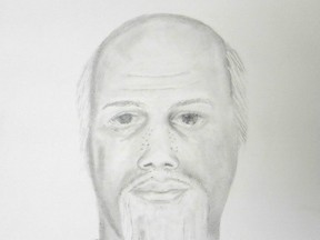 A sketch released by RCMP of the suspect they say approached two boys in Iles des Chenes on June 20. (RCMP HANDOUT SKETCH)