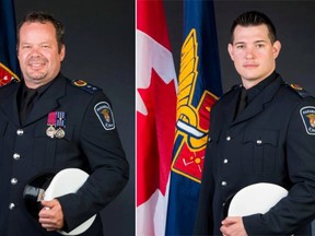 Supt. Craig MacInnes (left) and Reid Purdy, two Ottawa paramedics badly hurt in a training explosion. They have both been released from hospital. (Submitted images)