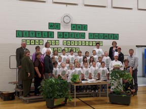 Grade 1 students attending Parkland Village School were proud of their little green thumbs and the growth of their planted crops over the course of this school year during a celebration of harvest on June 19. - Photo Supplied
