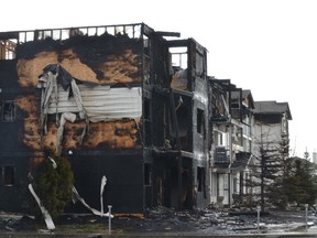 This was the site of a massive apartment fire in Stony Plain on May 9, 2013. Four men pleaded guilty to breaking into evacuated apartments. - Thomas Miller, Reporter/Examiner