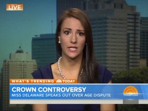 Amanda Longacre, who was stripped of her crown as Miss Delaware, speaks on NBC's "Today" show. (NBC screengrab)