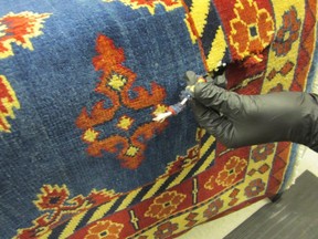 The RCMP alleges drugs were found woven into carpets seized at Pearson Airport last week. (Supplied photo)