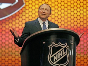 NHL commissioner Gary Bettman was booed relentlessly while addressing the crowd before the draft on Friday night in Philadelphia. (USA TODAY SPORTS)