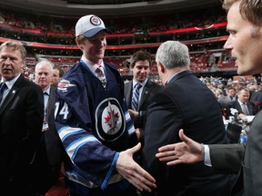 The Winnipeg Jets took defenceman Jack Glover in the third round of the NHL Draft on Saturday. (Bruce Bennett/AFP/Getty Images)