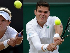Canada's Eugenie Bouchard and Milos Raonic became the fourth and fifth Canucks to make the quarterfinals of Wimbledon. (REUTERS)