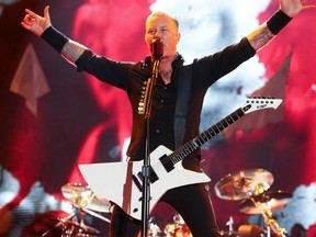 James Hetfield of Metallica on stage at Glastonbury.

WENN