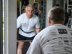 Laurie Greenidge practises his deadlift at the Kingston YMCA. (Alex Pickering/For The Whig-Standard)
