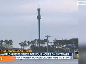 The SkyTower ride is pictured in this Newsy video screengrab.