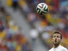 France's Yohan Cabaye runs for the ball during their 2014 World Cup round of 16 game against Nigeria at the Brasilia national stadium in Brasilia June 30, 2014. (REUTERS/Ueslei Marcelino)