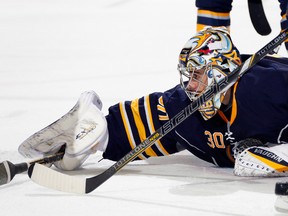 Ryan Miller was in Vancouver over the weekend, perhaps meeting with GM Jim Benning about joining the Canucks. (AFP)