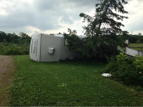 Environment Canada issued a tornado warning for the Greater Ottawa-Gatineau region for a short period during the afternoon or Tuesday July 1, 2014. There was no reports of a tornado touching down but heavy winds made significant damage in the Outaouais. In this photo, the area of ​​Kennedy Road in the Pontiac region was hit hard.
MRC des Collines photo.