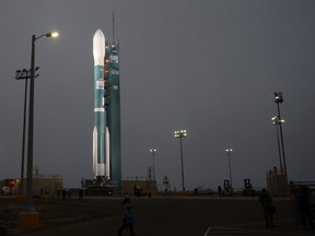 The NASA's Orbiting Carbon Observatory-2 (OCO-2) mission is seen sitting on its launch pad at Vandenberg Air Force Base in California June 30, 2014. The launch of the unmanned Delta 2 rocket from Vandenberg Air Force Base in California was called off less than a minute before lift-off on July 1 when the pad's water system failed, a live NASA Television broadcast showed. The rocket, built and flown by United Launch Alliance, a partnership of Lockheed Martin Corp and Boeing, was tentatively rescheduled to launch on Wednesday, but engineers first have to track down the cause of the water system problem, said NASA launch commentator George Diller. Picture taken June 30.    REUTERS/Gene Blevins