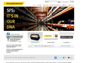 Stanley Black & Decker website. (SCREENSHOT)