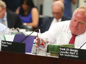 Mayor Rob Ford attends his first executive meeting on Wednesday, July 2, 2014. (VERONICA HENRI/Toronto Sun)