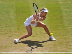 Canadian tennis star Eugenie Bouchard beat Angelique Kerber to advance to the semifinals at Wimbledon. Fellow Canadian Milos Raonic also advanced to the semis after he beat Nick Kyrgios. (AFP)
