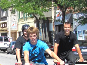 Three​ cyclists take to Sarnia streets. File photo.​