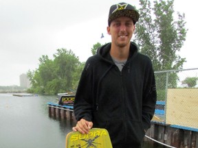 Wakeskater Reed Hansen is one of about 40 riders participating in The Wakeskate Tour's stop in Sarnia. Riders are qualifying Friday, and will be competing in the tour stop finale Saturday at Boarder Pass. Hansen, a Groveland Fla. native, is currently in fifth place. TYLER KULA/ THE OBSERVER/ QMI AGENCY